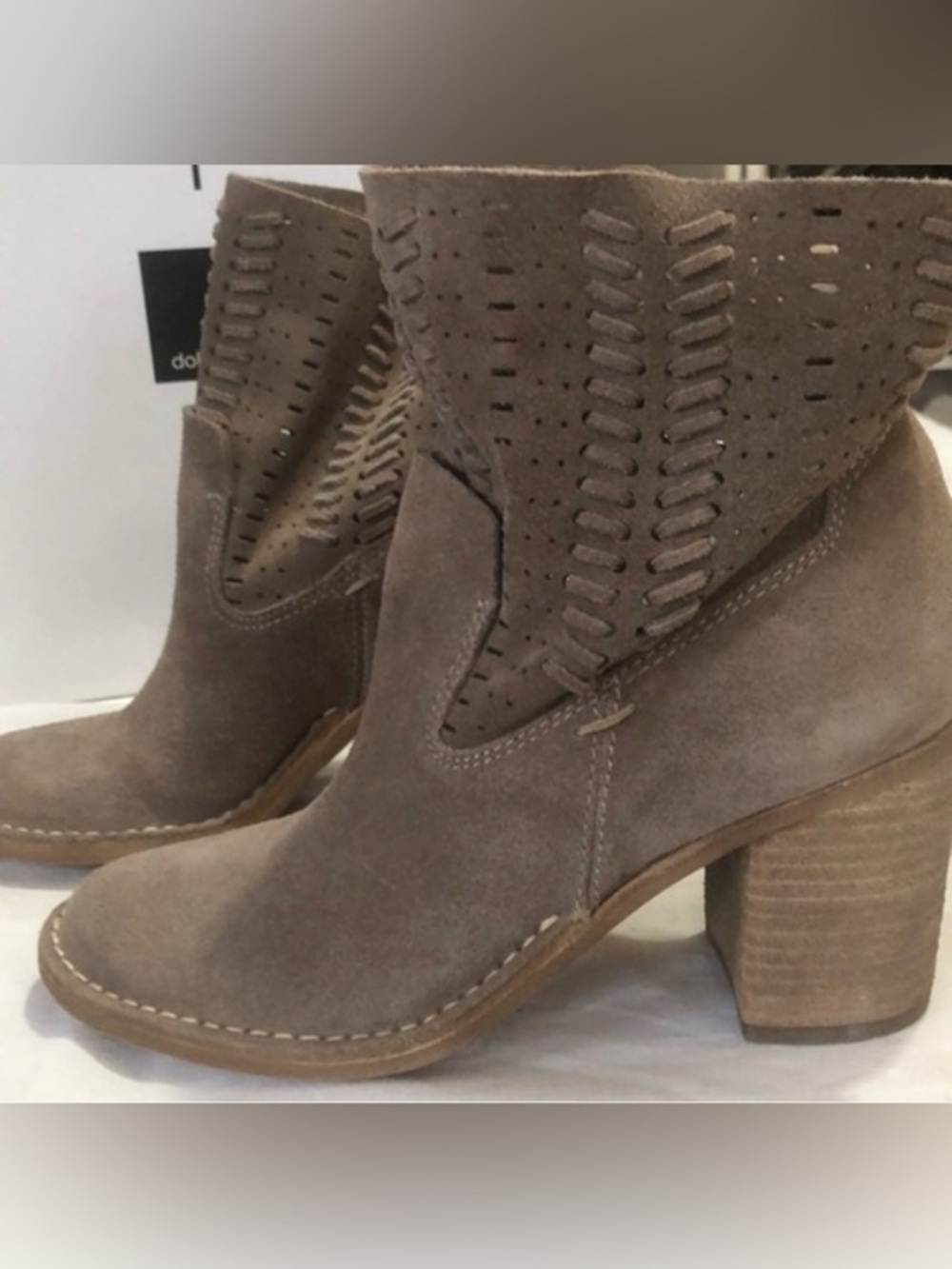 Dolce Vita Landon Dark Taupe 3” heeled ankle boho chic boot Size 6